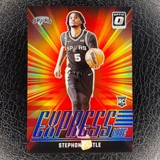 STEPHON CASTLE Express Lane Rookie PURPLE Holo Prizm 2024-25 Optic Card #1 SPURS