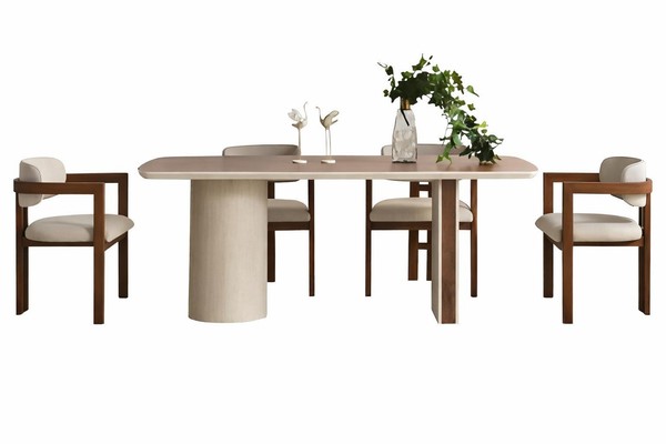 Eleganter Esstisch Mit 4 Stilvollen Mdf-StüHlen FüR Moderne RäUme-image