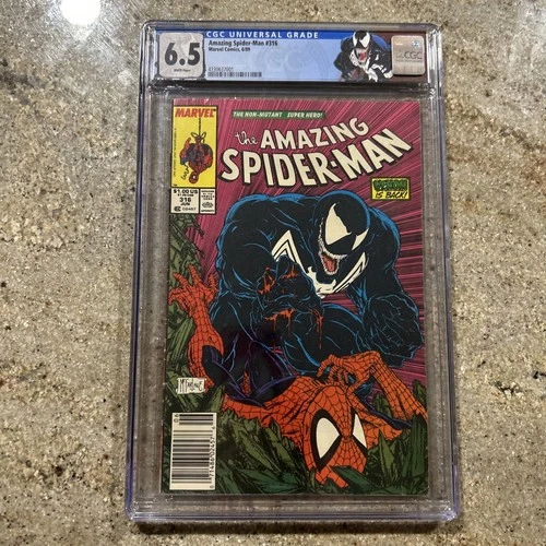 Amazing Spider-Man #316 Marvel Newsstand 1989 Venom Black Cat Appearance CGC 6.5