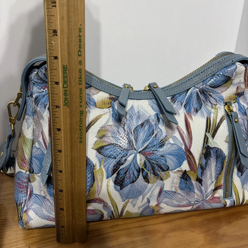 Sharif Legacy Milano 皮革挎包带斜挎包肩带-Iris 蓝色 — 第 3/4 张图片