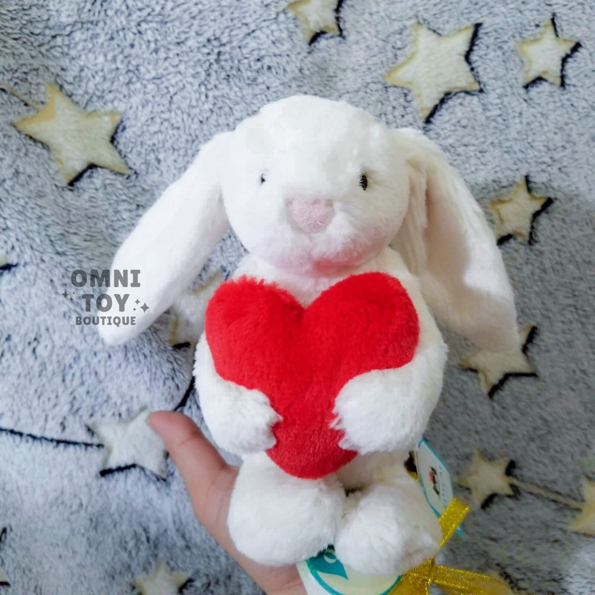 NWT Jellycat BASHFUL RED LOVE HEART BUNNY [Small / Little] Plush