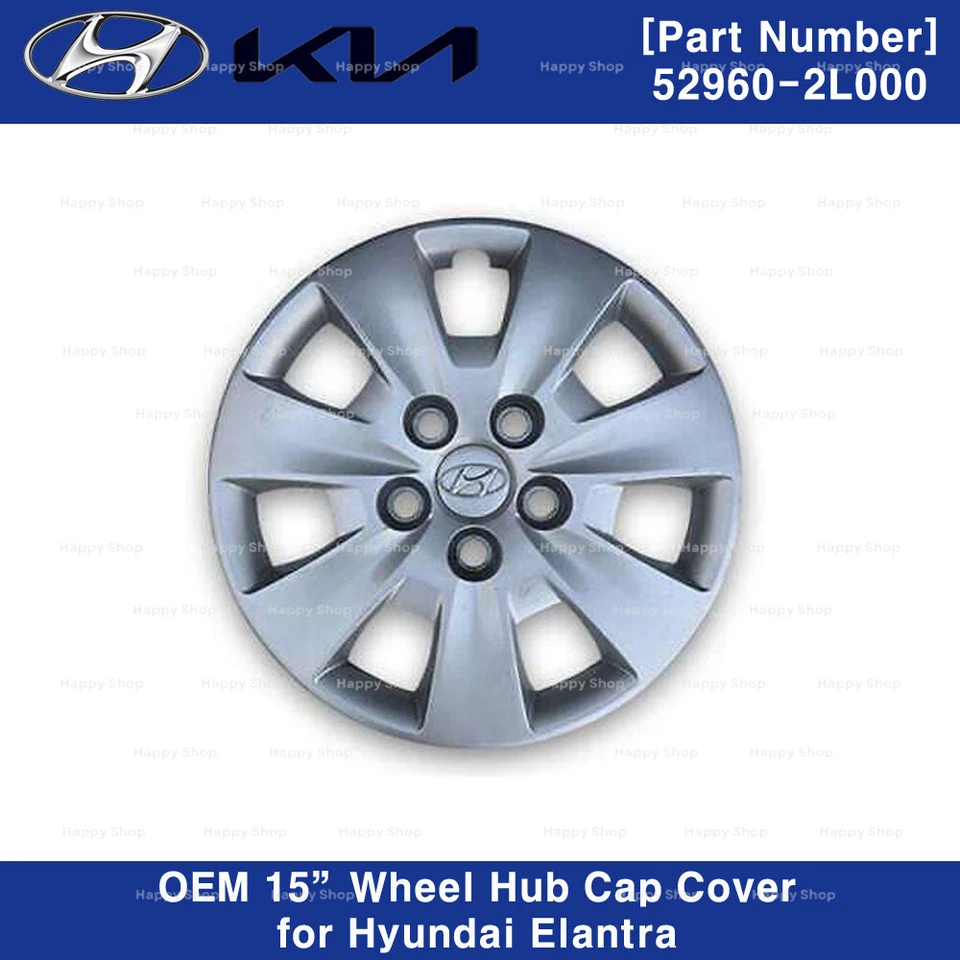 Juego de 4P de tapacubos de rueda 529602L000 genuino OEM 15" para Hyundai Elantra 07-10 Foto 2 de 3