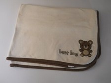 Gymboree vintage 2009 cotton jersey knit receiving baby blanket "Bear Hug" Nice.