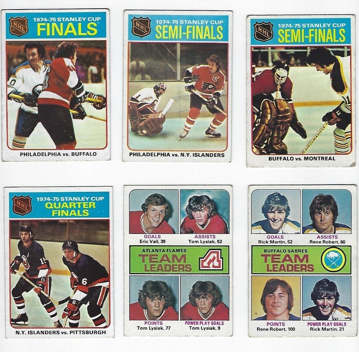 Sabres Leaders #315 Hockey Cards 1975 Topps trading card — raw and PSA graded price guide