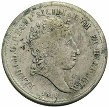 291) Napoli regno Ferdinando I (1816-1825) Mezza Piastra 1818  Testa Grande