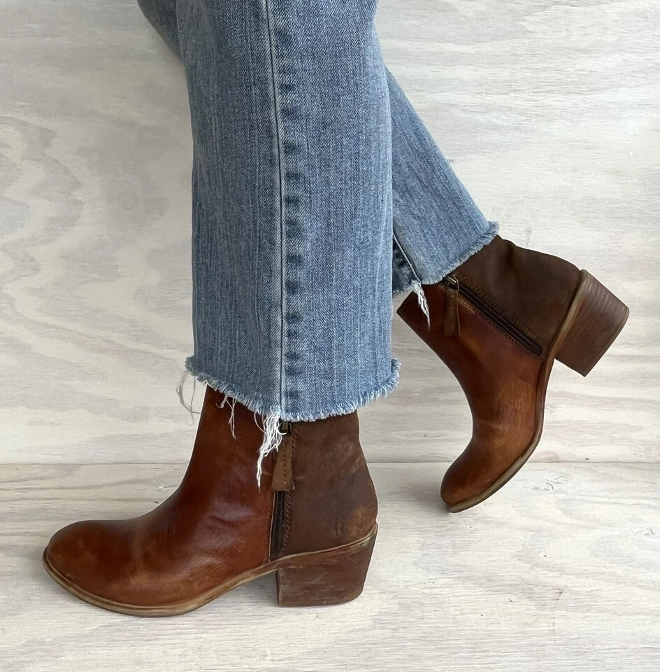 ROAN By Bed Stu Liz Distressed Leather & Suede 2- Zip Handmade