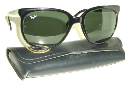 1980's VINTAGE B&L RAY-BAN L0118 NVAS SHINY BLACK G15 CATS 1000