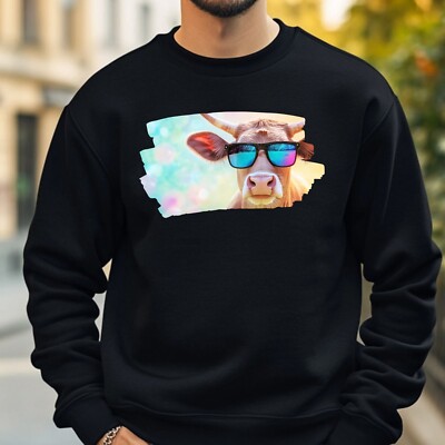 Kuh mit Brille Sweatshirt Kuschelig und Perfekt für jeden Anlass S bis 4XL