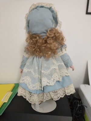 Vintage Kaiser Chicago 16' Porcelain Doll Blue Dress and Stand | eBay
