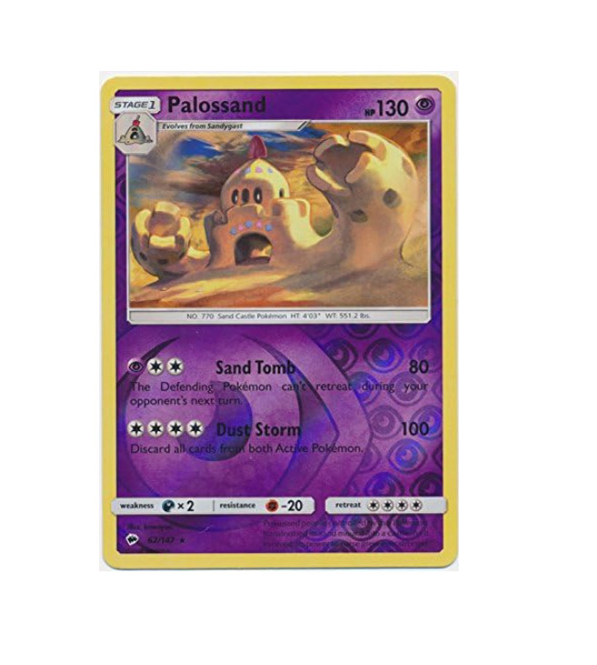 Pokemon - Palossand - 62/147 - Rare Reverse Holo - Burning Shadows  - NM/M