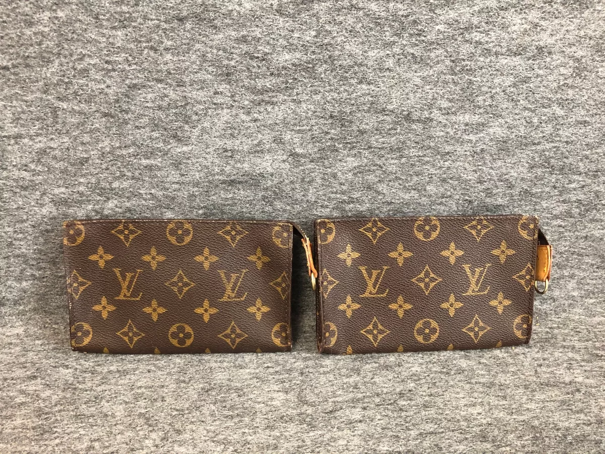 Authentic Louis Vuitton Monogram bucket accessories pouch 2 pieces