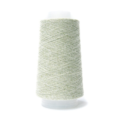 100g HELLGRÜN/WEISS GEDREHT 2/50NM 100% FEINES BAUMWOLLGARN LATTE/2250