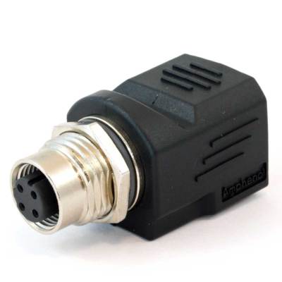 Adapter Buchse RJ45 - Buchse M12 4 Stift Ethernet Amphenol RJS-12D04FF-LS8001