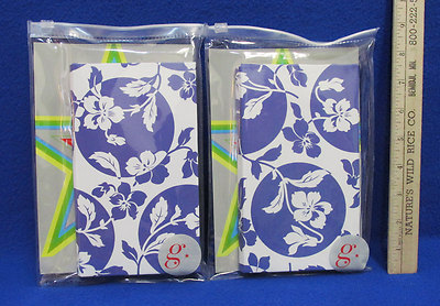 NOS You + Blue Staionery Note Cards From Macy's White & Blue Floral Lot of 2