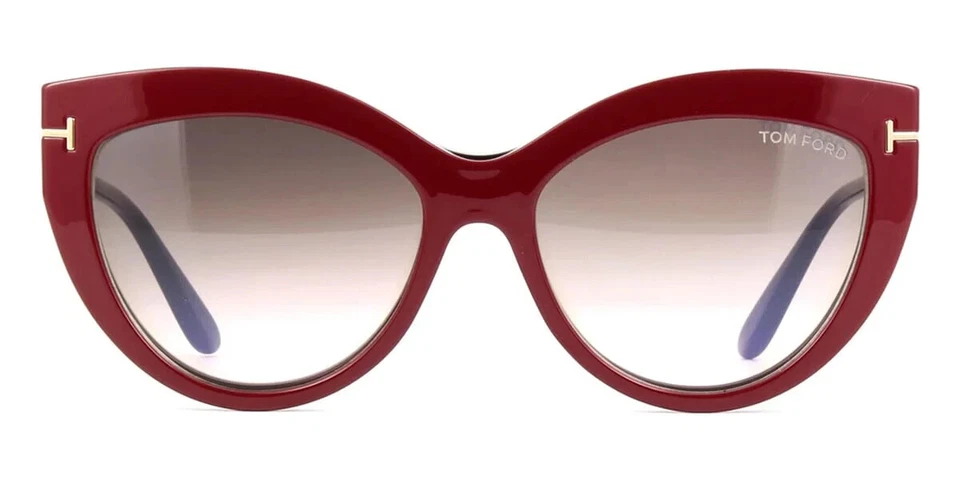 Óculos Tom Ford TF 5772-B 001 preto/vermelho gato 55-16-140 com clip-ons - Imagem 2 de 4