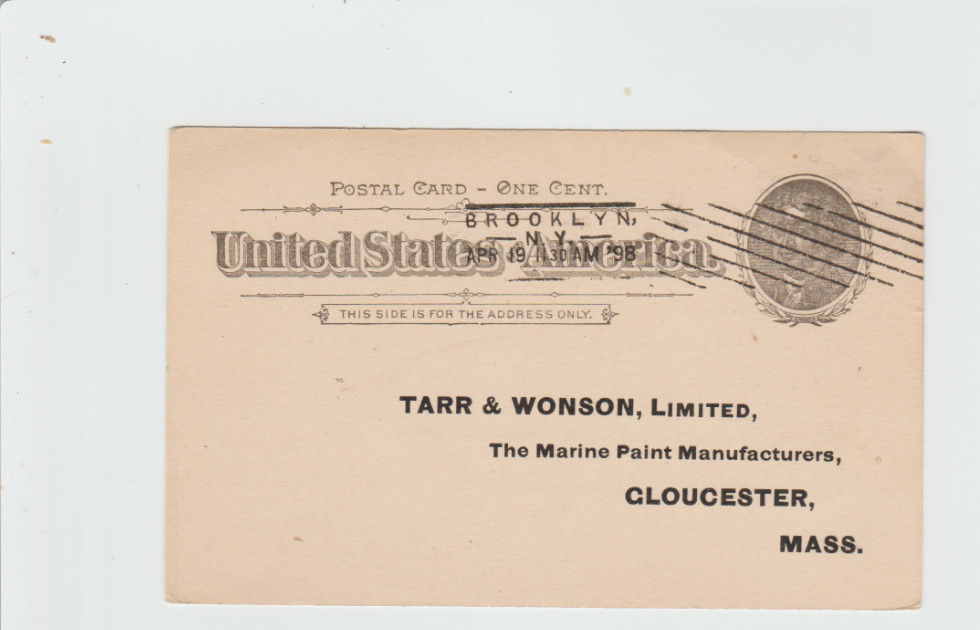 1898 William S Dudley Brooklyn, New York Canceled Postal Falak