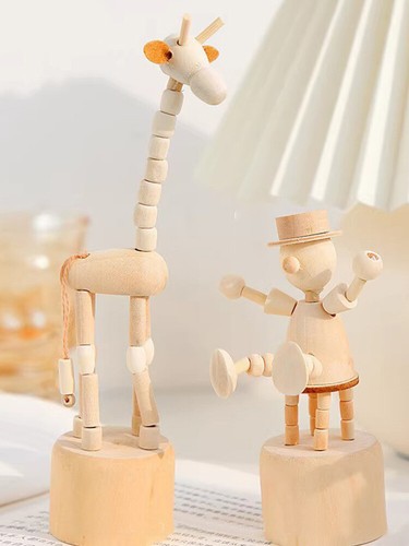 Lindos animales de madera maciza artesanías de madera para el hogar adornos de mesa regalos - Imagen 12 de 20