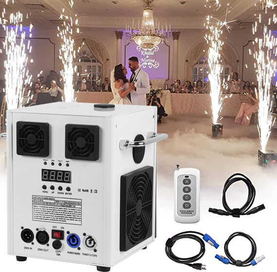 2PCS Large Cold Spark Machine 600W DMX Stage Firework Machine 6.6