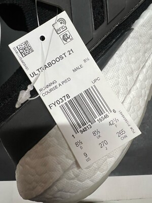 はに ADIDAS ULTRA BOOST 21 [FY0378] CORE BLACK WHITE PK SZ 9 | eBay