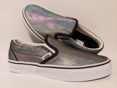 vans ua authentic iridescent suede trainers in white