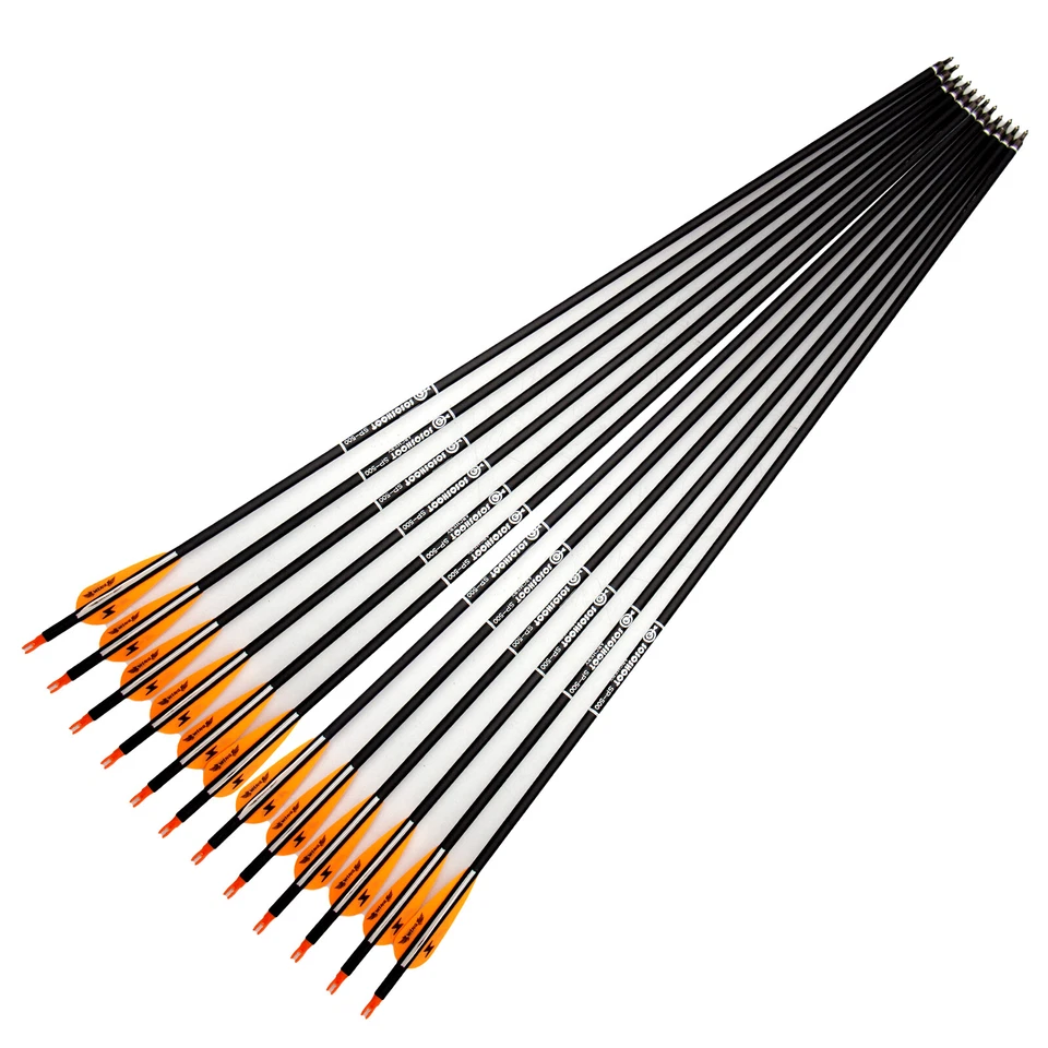 12Pcs 30 Inch Carbon Arrows Spine 500 Compound Recurve bow Archery  Hunting - Image 3 of 4