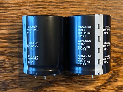 2 New 15000 uf 100v CDE Main Filter Capacitors Sansui G-9700 G971 EXACT FIT 50mm