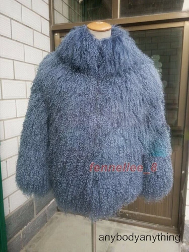 Womens Stand Collar Real Mongolian Lamb Sheep Jacket Curly Fur Coat Warm Outwear - Picture 17 of 43
