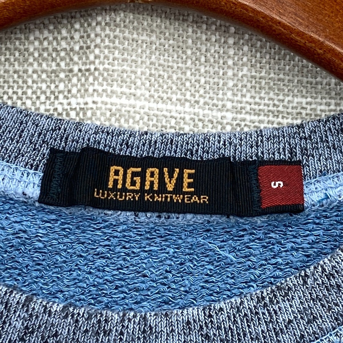 Agave Denimsmith Terry Crewneck Pullover Mens Small Blue Long Sleeve Made  in USA