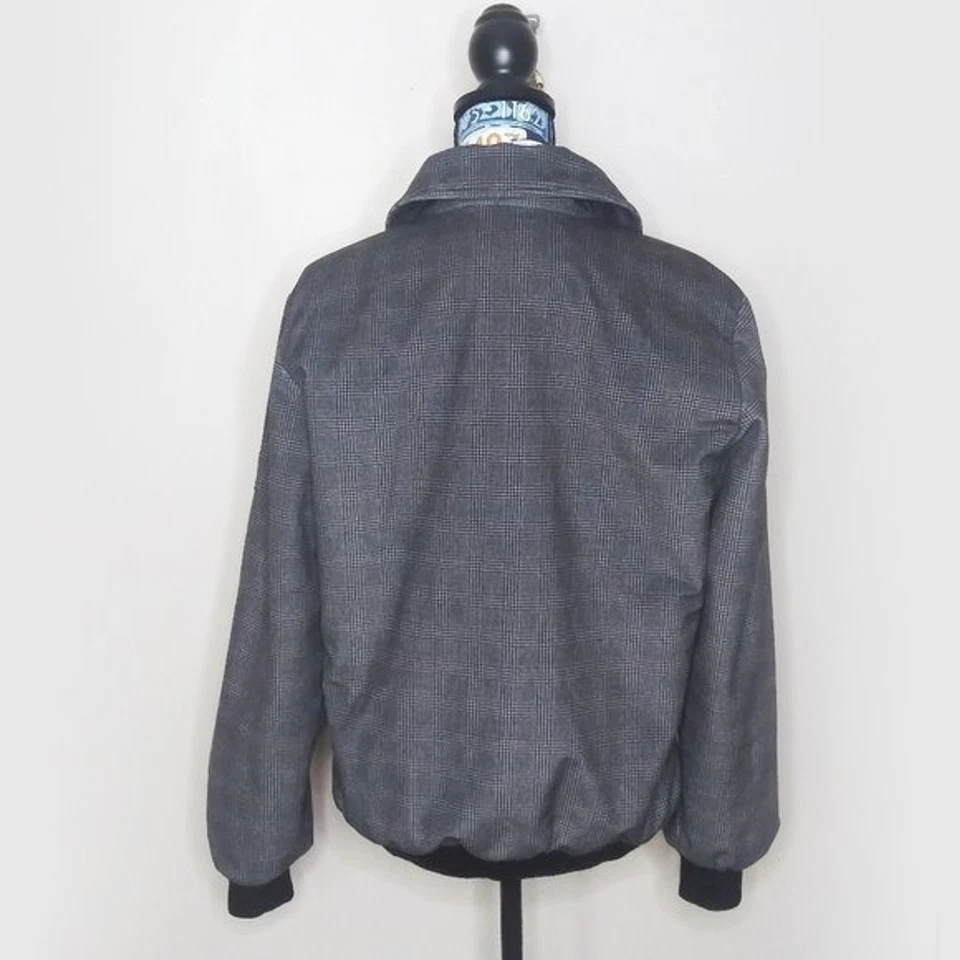 Vintage FILA Plaid Bomber Jacket Sz 38/M Hidden Hood Italy Maglificio Biellese - Image 2 of 4