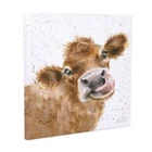 Wrendale Moo 20cm Canvas - Handmade Dairy Cow Wall Art by Hannah Dale