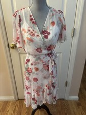 Calvin Klein Womens Faux Wrap Knee-Length Special Occasion Wrap Dress Size 2