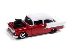Johnny Lightning HOBBY EXCLUSIVE '55 Chevy Bel Air 1:64 Diecast (RED/WHITE) 408