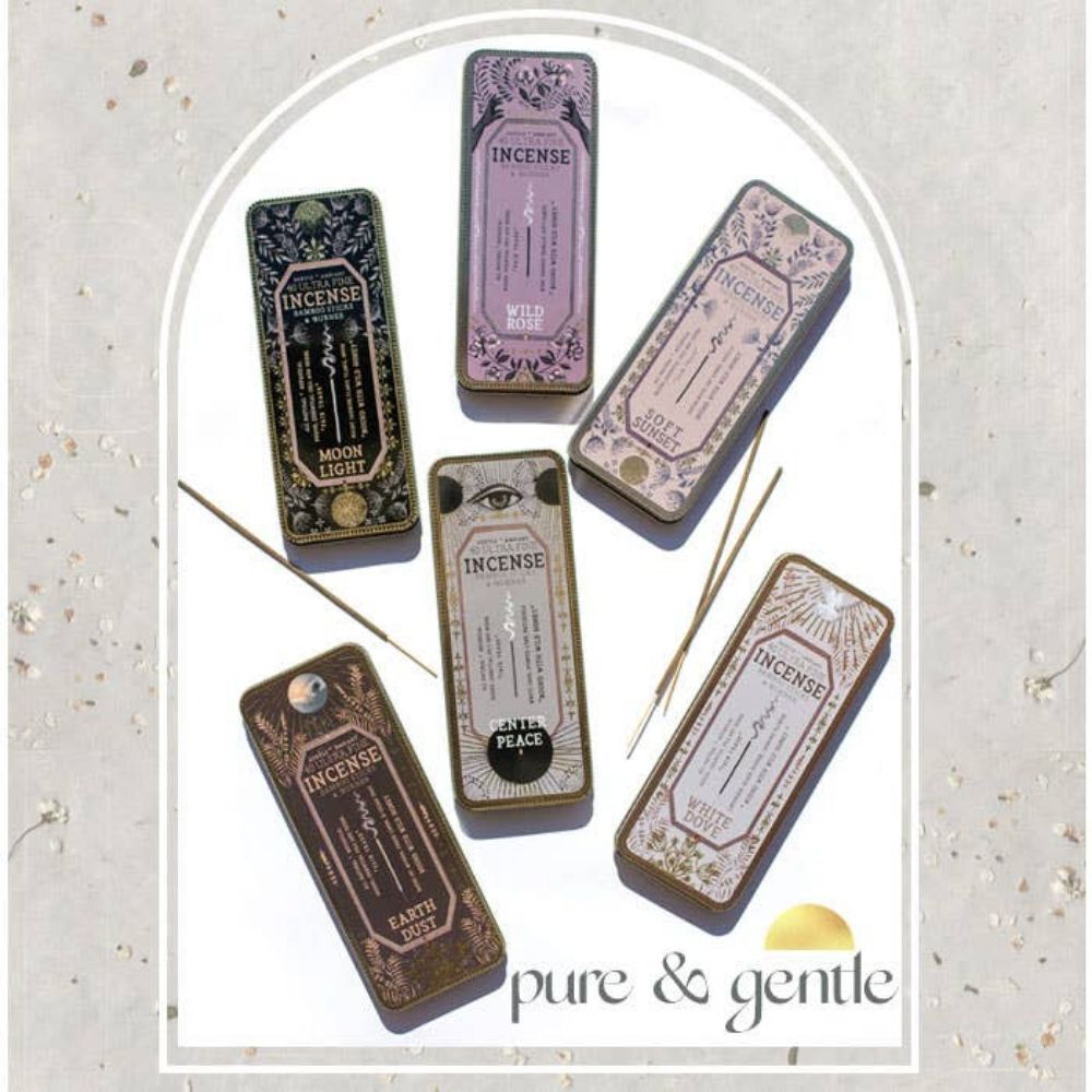 Papaya Art E4 40 9" Ambiant Bamboo Sticks & Burner Moon Light Incense