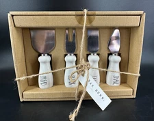 Rae Dunn By Magenta Cheese Knife Set Of 4 Spread Slice Yum Serve NOS