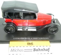 Citroen Type A 10HHP Torpedo Rot Ixo Hachette Diecast 1:24 HF1 µ