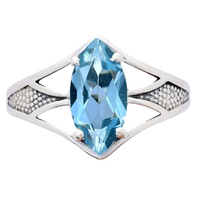 Marquise Edelstein Ring in 925 Sterling Silber Vintage Statement Style AGR1010