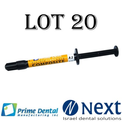 Lot x 20 Light cure flow pedicure Nail composite 2 gr A2 Prime dent