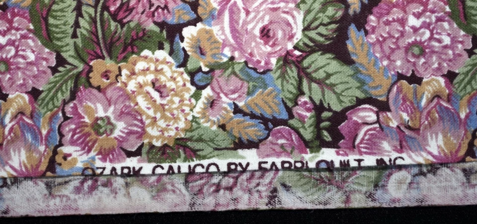 Tela floral verde lavanda Ozark Calico de Fabri-Quilt 44" de ancho 4 yardas nueva Foto 3 de 4