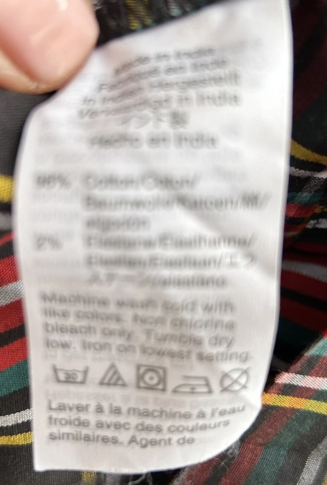 J экипажа Tartan клетку надежном платье 2-сторонний галстук пояс бант черный красный размер 6 $118 - Изображение 4 из 4