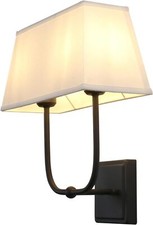 PERMO Transitional Double Sconce 2 Lights Indoor Wall Lighting Black