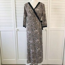 CREATION L Wrap Look Leopard Midi Dress Size 8