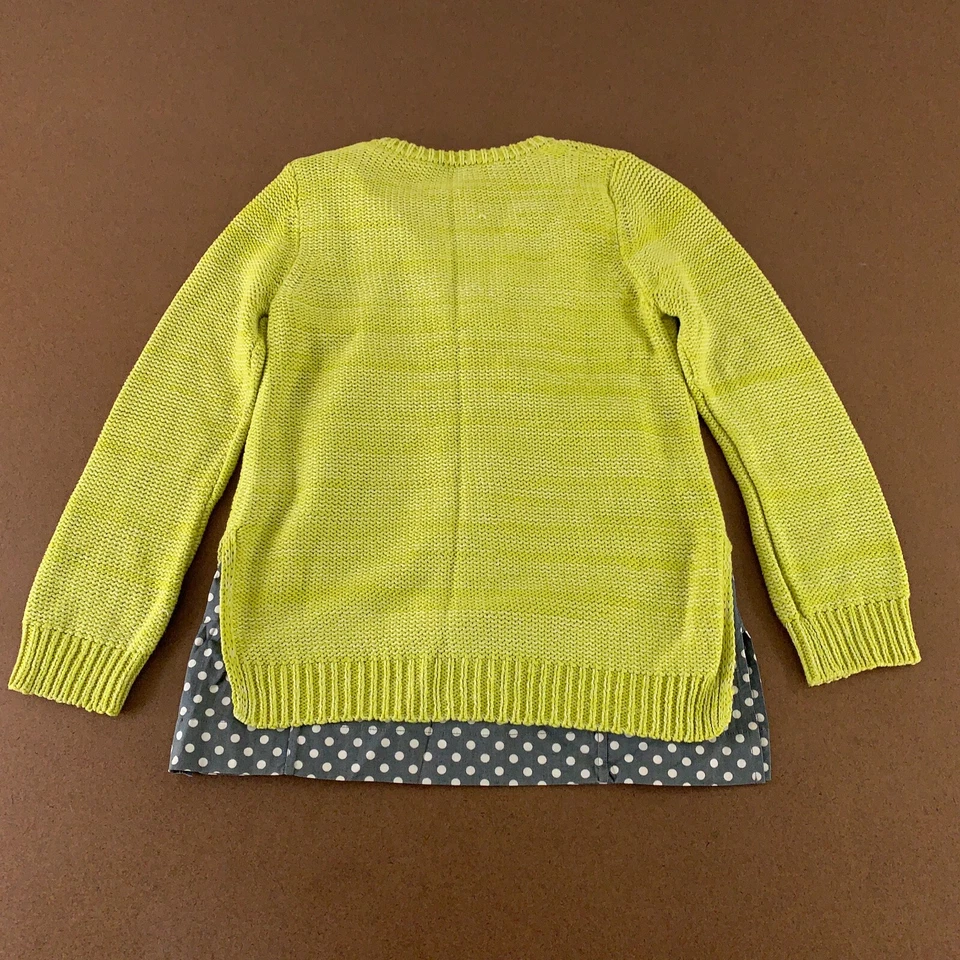 Suéter cárdigan cuello redondo 2 en 1 gris lima verde flor Field para mujer pequeño Foto 3 de 4