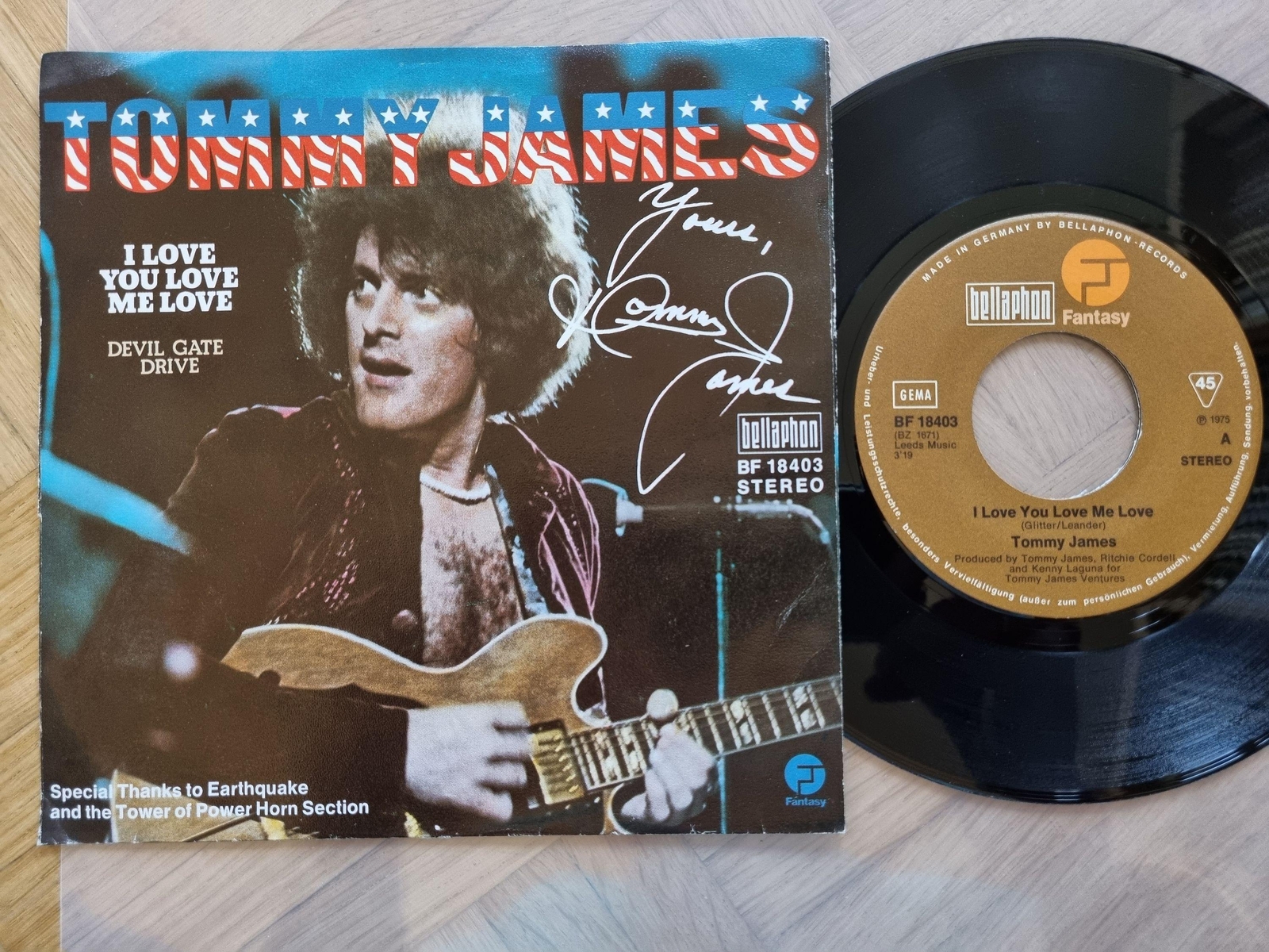 7"" Single Tommy James - I love you love me love/ Devil date drive Vinyl Germany