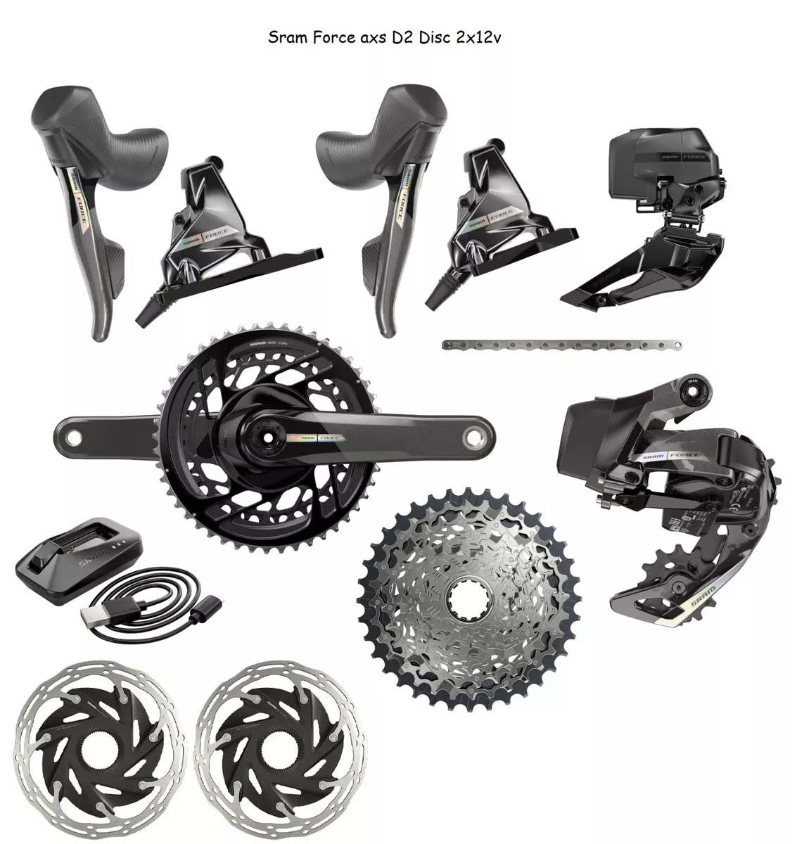 SRAM FORCE eTap AXS D2 HRD 2xs Centerlock Disc GROUPSET x