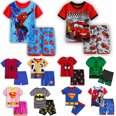 Kinder Jungen Spiderman Superhelden Pyjamas Kurzarm Lounge T-Shirt Tee Shorts