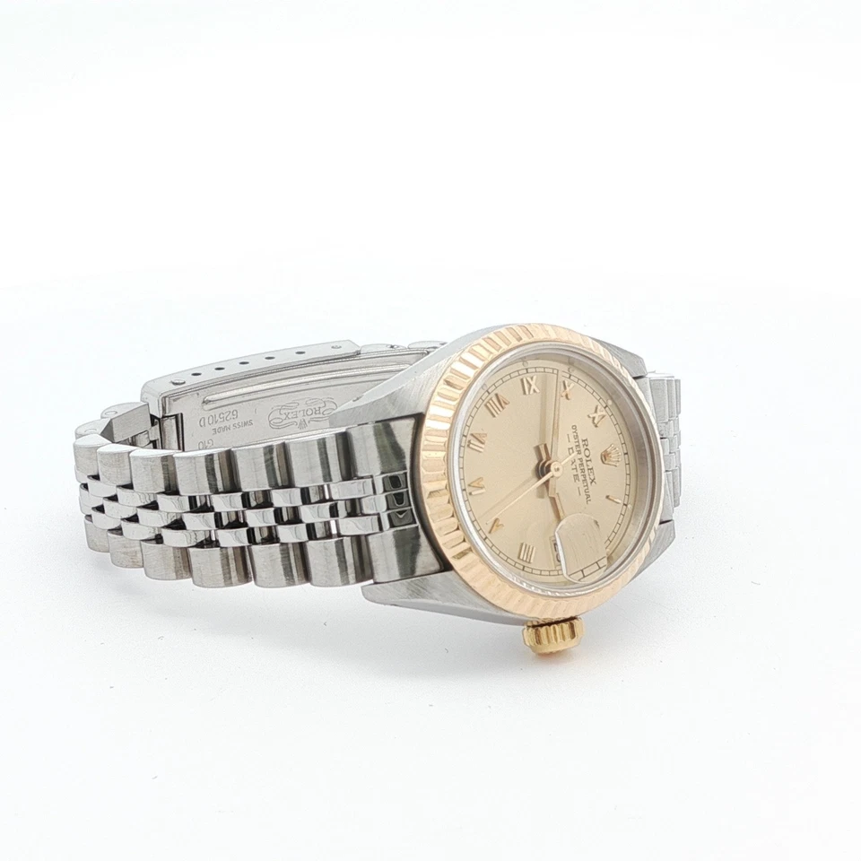 Rolex Lady Datejust Champagne esfera romana pulsera jubileo 26 mm 69173 Foto 2 de 4