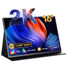 2K 16" Gaming Monitor 2560x1600 Portable Monitor 16:10 USB C Monitor PC Screen