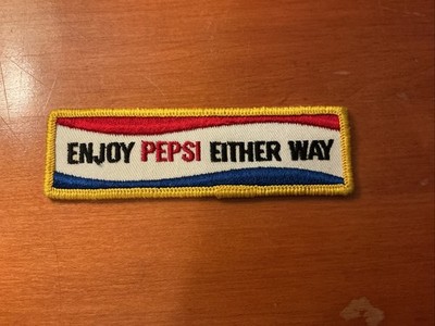 Enjoy Pepsi Either Way Patch Rare Hard To Find Free Shipping Vintage