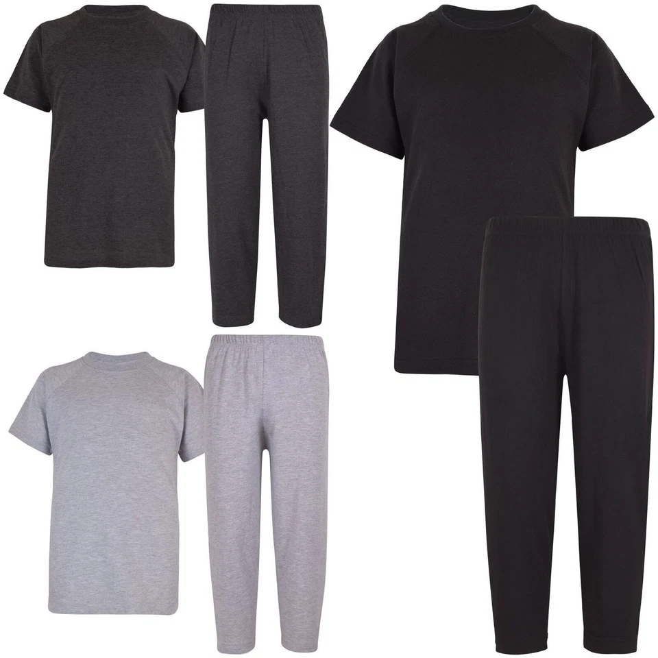 A2Z 4 Enfants Filles Garçons Manches Raglan Uni Pyjama 2 Pièce Courtes Ensemble - Photo 1/1