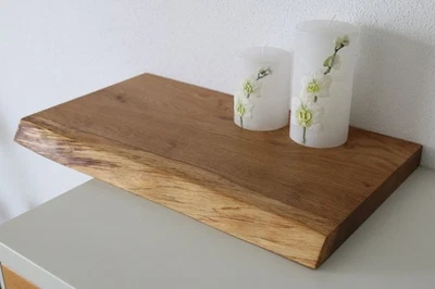 Wandboard Eiche Wild Massiv Holz Board Regal Steckboard Regalbrett Baumkante !!! - Bild 1 von 4